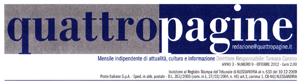 Leggi l’articolo “Gavi e la sua scritticre Clara Cipollina” pubblicato sull’edizione di “quattropagine” dell’ottobre 2012.